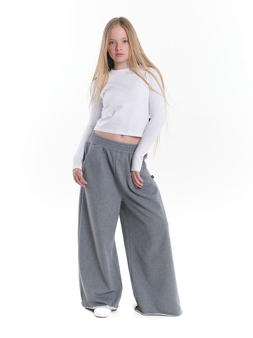 Лонгслив трикотажный спортивный с вырезом для пальца 22-7695 черный - Mini maxi фото 30