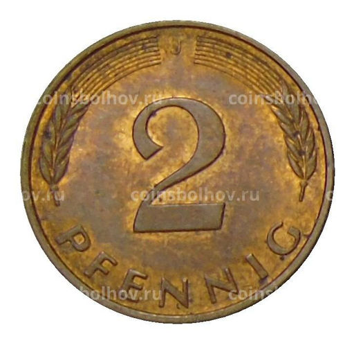 Монета 2 пфеннига 1991 года J Германия