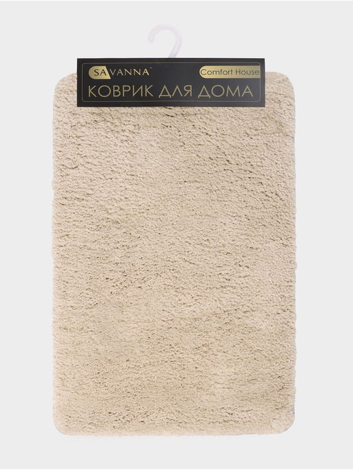 Коврик Savanna, 4060 см, ворс 2 см, микрофибра, бежевый  фото 6