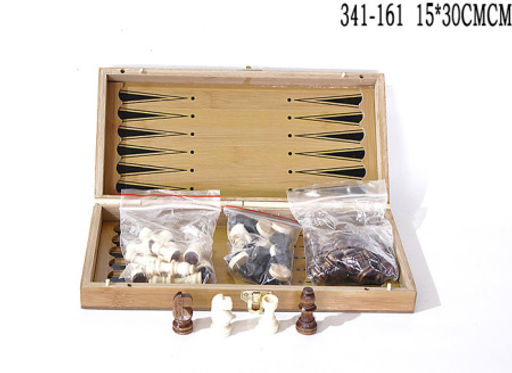 Игра настольная 3 в1 Нарды шахматы шашки 15х30 см / 341-161 /уп 48/ - ГалеонТрейд фото 4