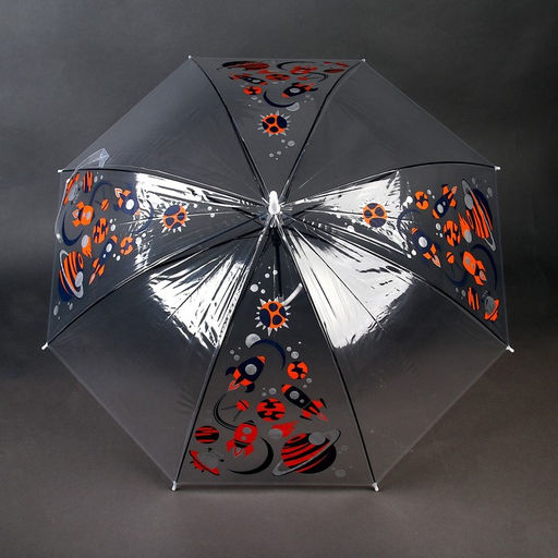 Зонт детский Космос полуавтомат прозрачный, d=90см - Funny toys фото 5