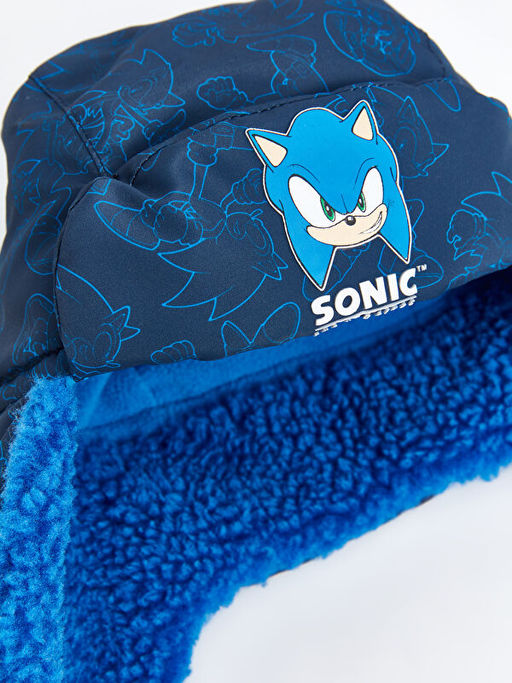 Sonic Bask?l? Erkek ?ocuk Kar ?apkas?