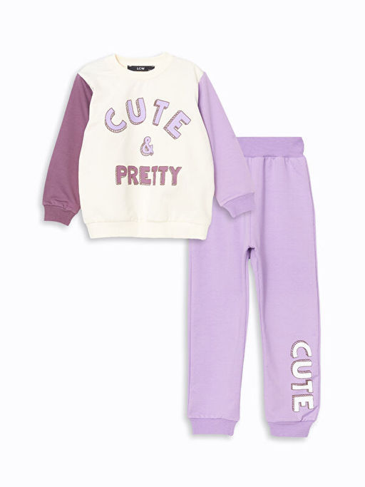 Bisiklet Yaka Bask?l? K?z Bebek E?ofman Tak?m