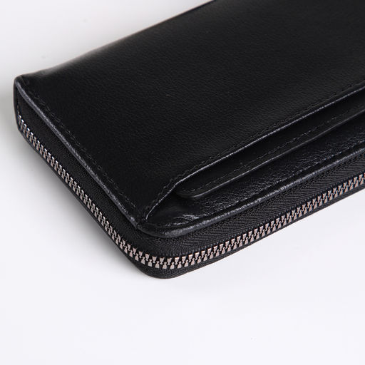 Портмоне-клатч мужской на молнии, с картхолдером, чёрное