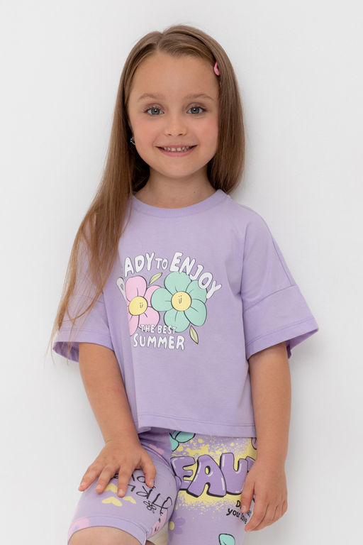 Crockid _ КР 302696/пастельно-лиловый к541 фуфайка (футболка) для дев