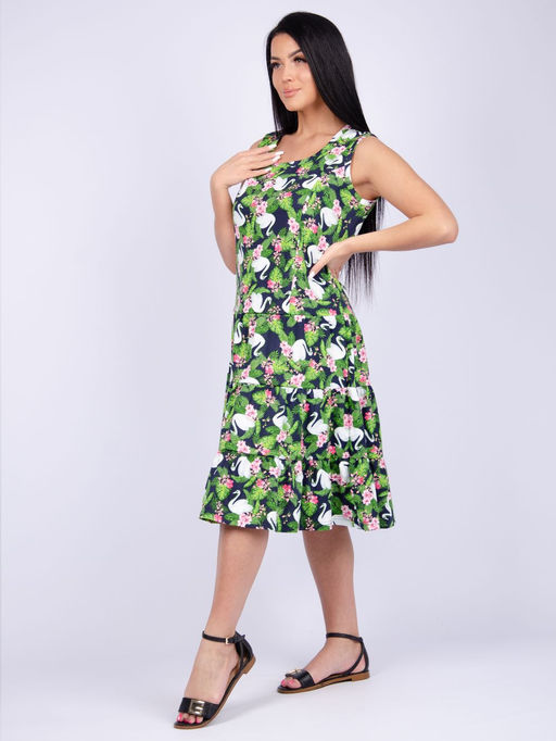 Сарафан "Летта" лебеди, трикотаж