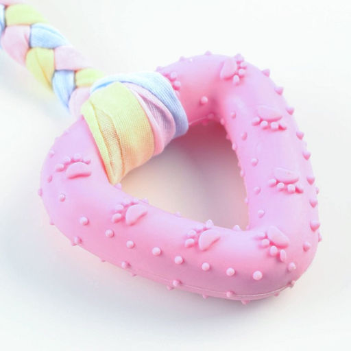 Игрушка мягкая для собак Медведь с TPR треугольник, 15 см - Пижон фото 4