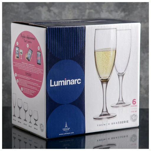 Набор фужеров для шампанского ФРЕНЧ БРАССЕРИ 6шт 170мл арт.H9452 /Люминарк/ - Luminarc фото 9
