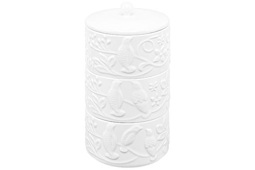 Банка д/хранения 3-х секционная 400 мл 11,5*11,5*20 см Птички на ветке + крышка - Elan gallery фото 4