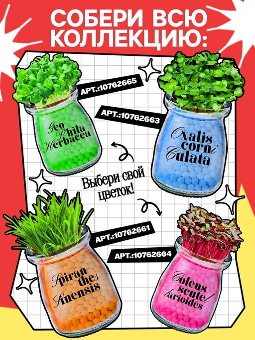 Набор для опытов Выращиваем травку своими руками, красный - Эврики фото 4
