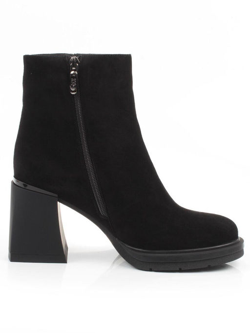 04-M3-9203 BLACK Ботильоны зимние женские (натуральная замша, натуральный мех)