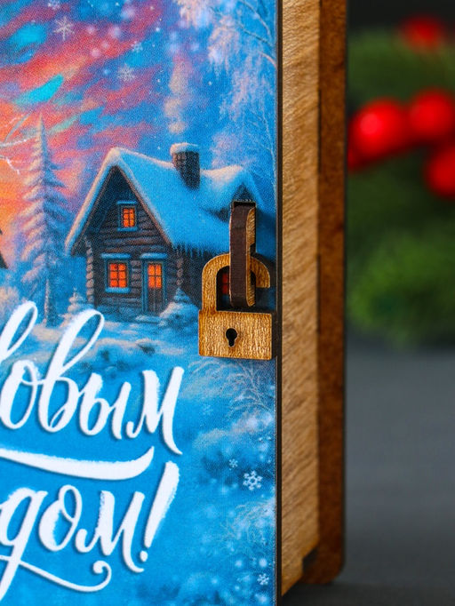 Копилка-книга для денег «С Новым годом», купюр, монет, 14×12×5 см