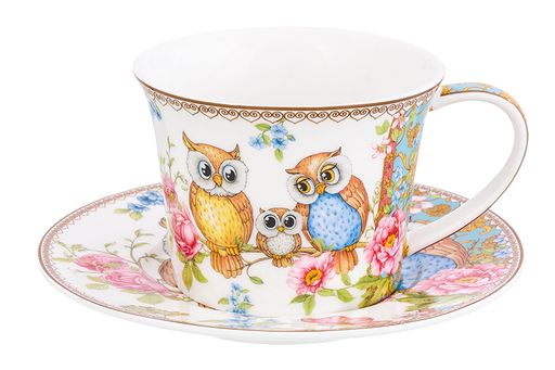 Чайн. пара 2 пр. 270 мл 12,5*9,5*7 см Совушки NEW BONE CHINA - Elan gallery фото 3