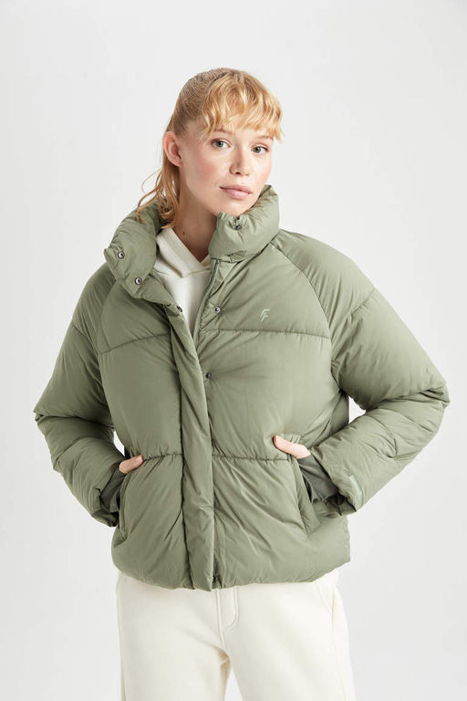 Водонепроницаемая куртка-пуховик с воротником-стойкой DeFactoFit  фото 4