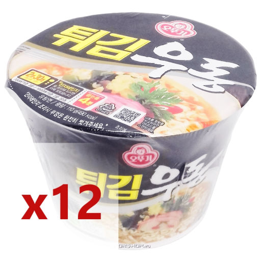 1 кор. Лапша быстрого приготовления со вкусом морепродуктов Тэгим Удон Ottogi, Корея (12шт *110 г) Акция