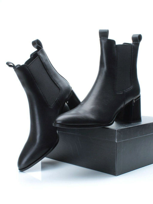 01-PCT161-1 BLACK Ботинки Челси демисезонные женские (натуральная кожа, байка) - Фабричный китай фото 16