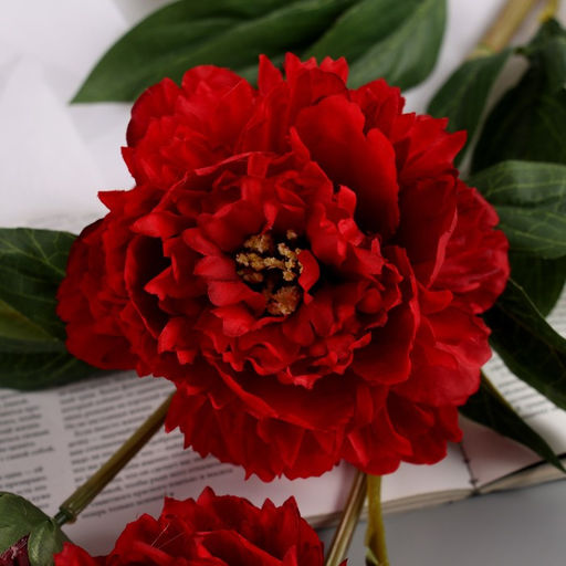 Цветы искусственные «Пион Беверли люкс», h=60 см, красные