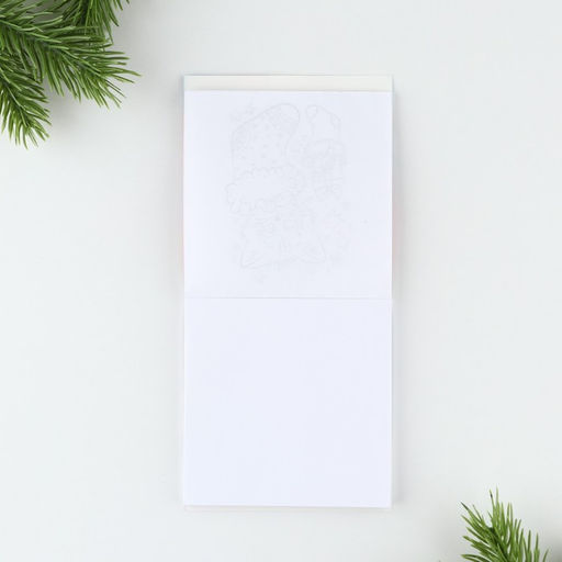 Подарочный набор новогодний, блокнот-раскраска и восковые мелки Волшебный единорог