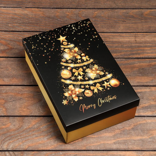 Цена за 5 шт. Коробка складная, крышка-дно,Merry Christmas 30 х 20 х 9 см - UPAK LAND фото 2