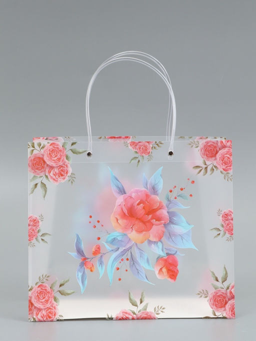 Пакет подарочный прозрачный , "Красота" 30 х 26 х 12