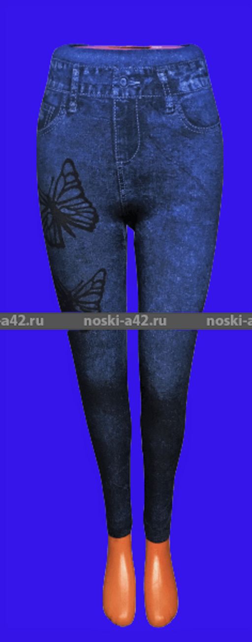 Цена за 3 шт. 3 штуки - Лосины женские, подростковые внутри с мехом джинс Фактический размер 44-48 - For you фото 7