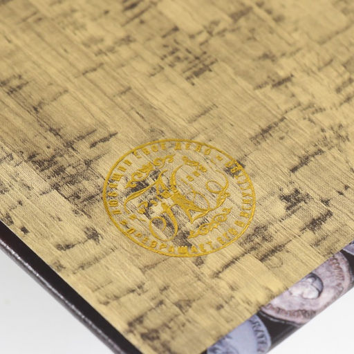 Шкатулка книга-сейф «Монеты России», дерево и искусственная кожа, с замком, 21×13×5 см