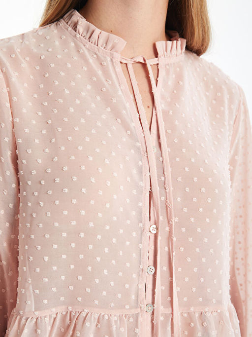 Ba?lamal? Yaka Dokulu Kad?n Bluz