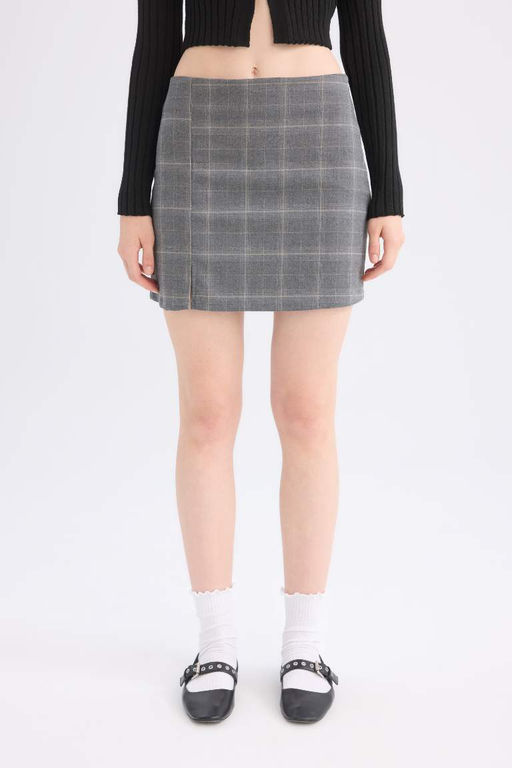 Мини-юбка с крутым принтом и высокой талией - Defacto фото 4