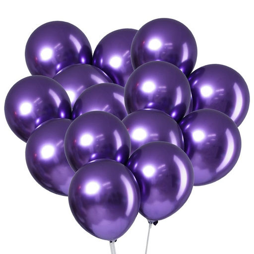 Воздушные шары латексные 12" «Хром», 50 шт., фиолетовые