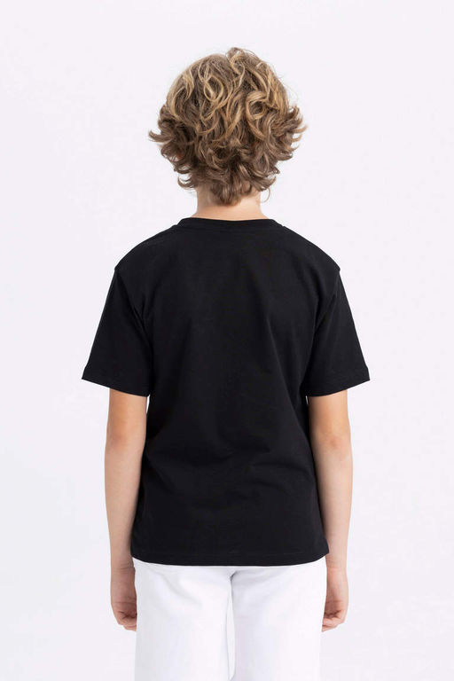 Футболка с короткими рукавами и круглым вырезом для мальчиков с принтом льва - Defacto фото 6