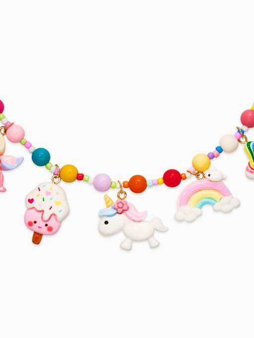 Набор детских украшений "Выбражулька" единорог, сладости, 3 предмета: клипсы, кольцо, бусы   1093720
