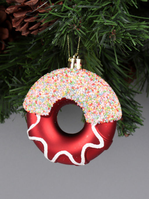 Новогоднее украшение Пончик 3 штуки 8 см / WF-203 /уп 182/ - ГалеонТрейд фото 4