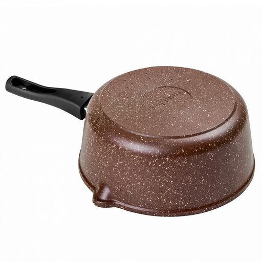 Ковш с тефлоновым покрытием 1,5л, д16см "Шоколад", h7см, s0,4см, съемная ручка из термостойкого пластика, стеклянная крышка с пароотводом, подарочная упаковка (Россия)