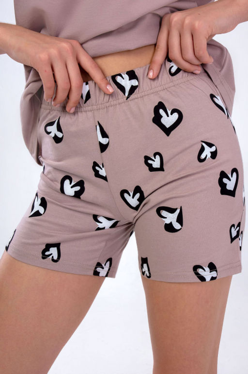 Арт. 9159 Пижама с шортами 42-50 (5 шт) Цвет:бежевый - Калинка фото 4