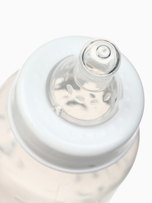 Бутылочка для кормления Крошка Я Basic «Медвежонок», классическое горло, от 3 мес., 250 мл., белый/бирюзовый