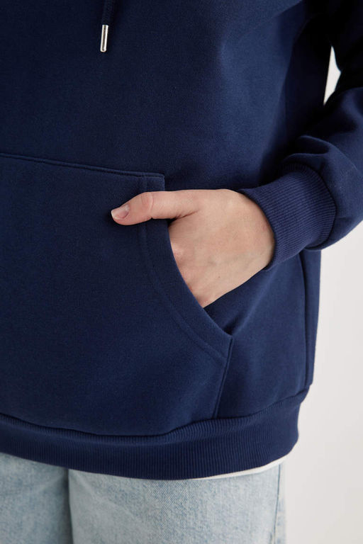 толстая толстовка с капюшоном Relax Fit - Defacto фото 5