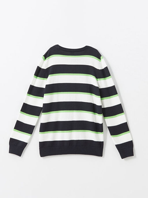 Bisiklet Yaka ?izgili Uzun Kollu Erkek ?ocuk Triko Kazak - Waikiki фото 2