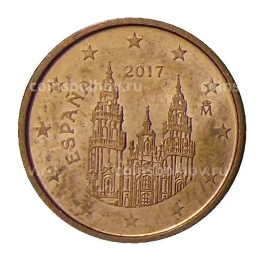 1 евроцент 2017 года Испания