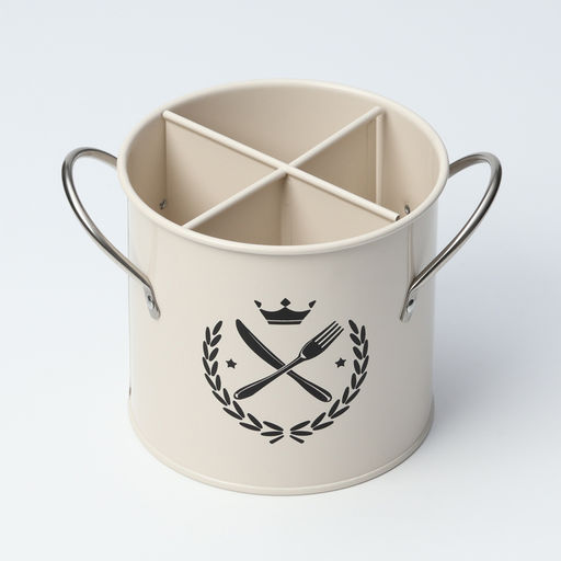 Подставка под столовые приборы Crown, h=13 см, жесть, бежевая