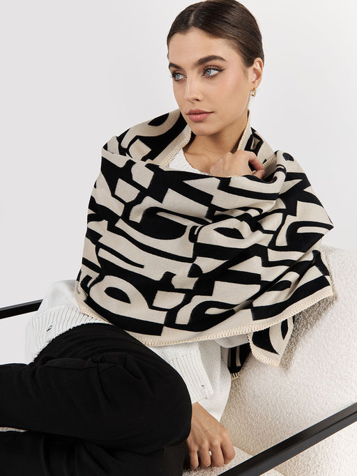 в составе ШЕРСТЬ  и КАШЕМИР Большой, мягкий, теплый  двусторонний палантин - Tantino фото 4