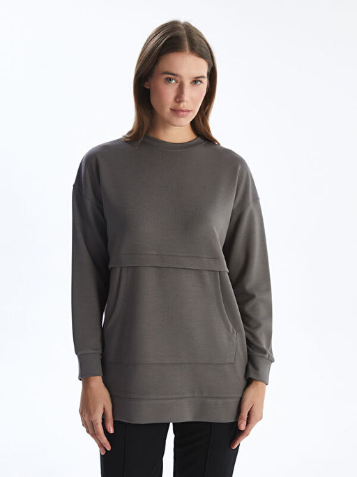 Bisiklet Yaka Kad?n Sweatshirt Tunik