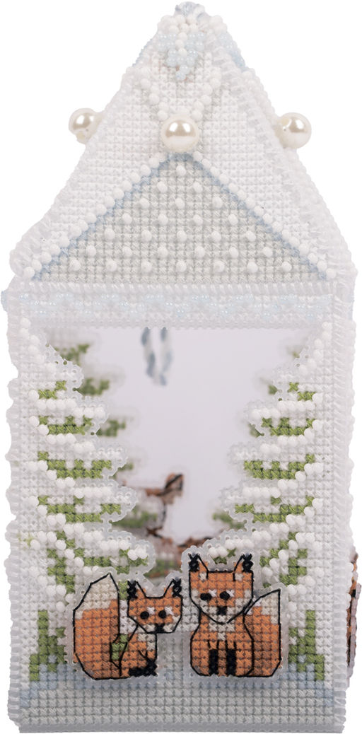 Набор для вышивания PANNA Новогодняя игрушка IG-7267 Лесной фонарь 7 х 15.5 см