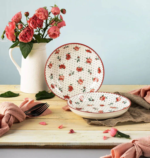 Тарелка глубокая Английский ситец YX21031SP80 20 см /КОРАЛЛ/ фото 5