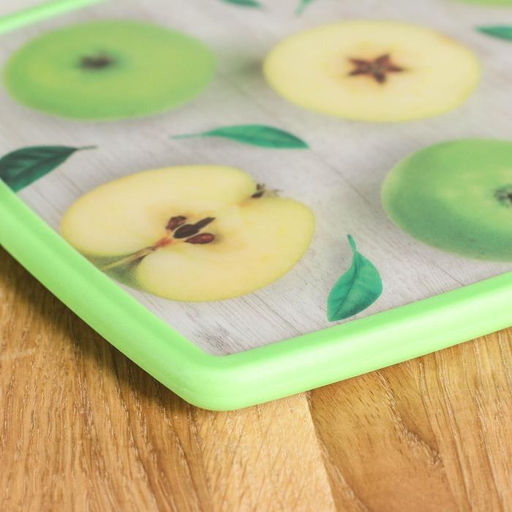 Доска разделочная пластиковая Доляна Зелёные яблоки, прямоугольная, 3020 см фото 3