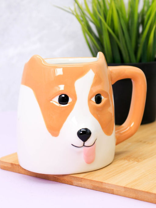 Кружка керамическая Dog with ears, brown (500 мл)