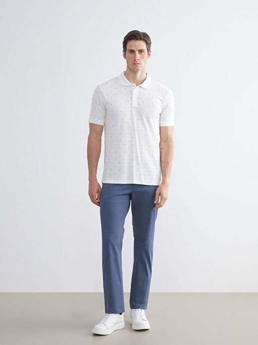 B?y?k Beden Polo Yaka Desenli Pike Erkek Ti??rt