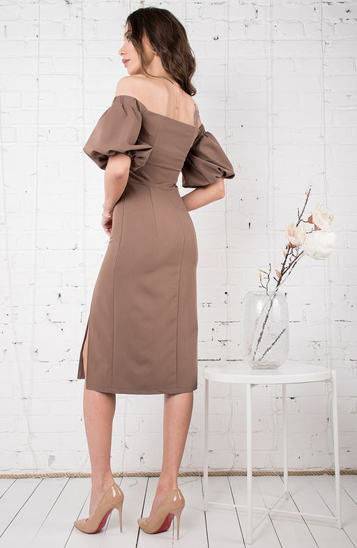 Платье-футляр шоколадный - Donna saggia фото 3