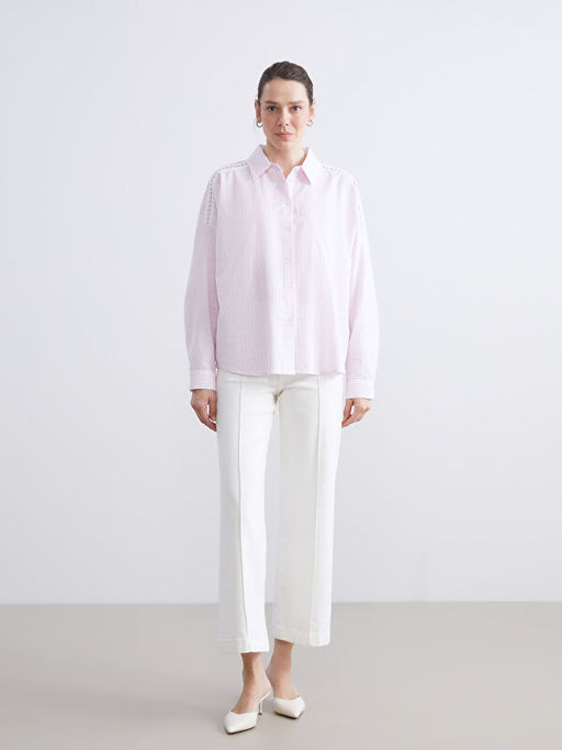 ?izgili Oversize Kad?n G?mlek