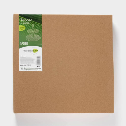 Этажёрка для фруктов и десертов BellaTenero, 2 яруса, d=20/25 см, фарфор, белая  фото 5