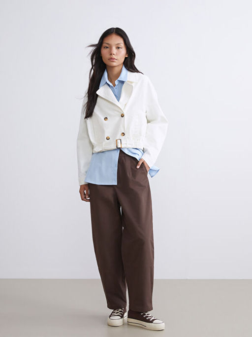 Beli Lastikli Gabardin Kad?n Pantolon